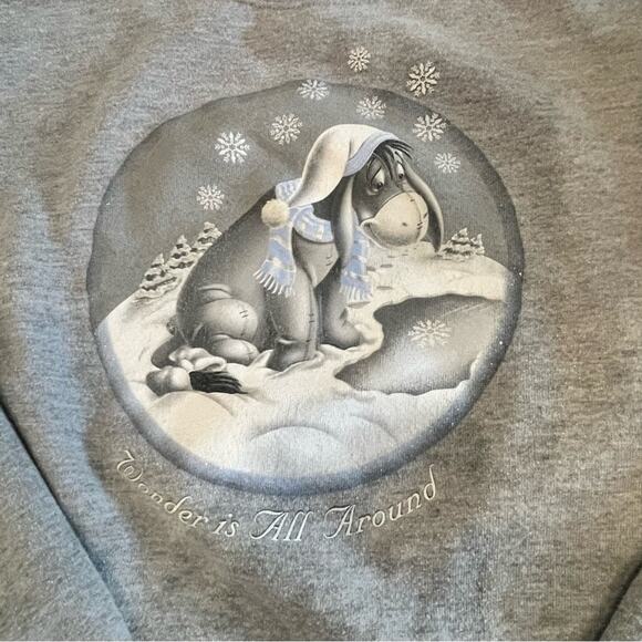 Disney Eeyore Winter Crewneck Cozy Vintage Winnie The Pooh Women's Small - Picture 2 of 5